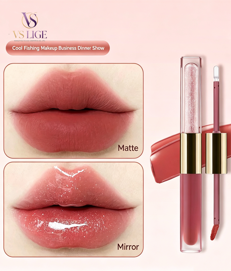 Dual-End Matte & Shimmer Lip Gloss Set